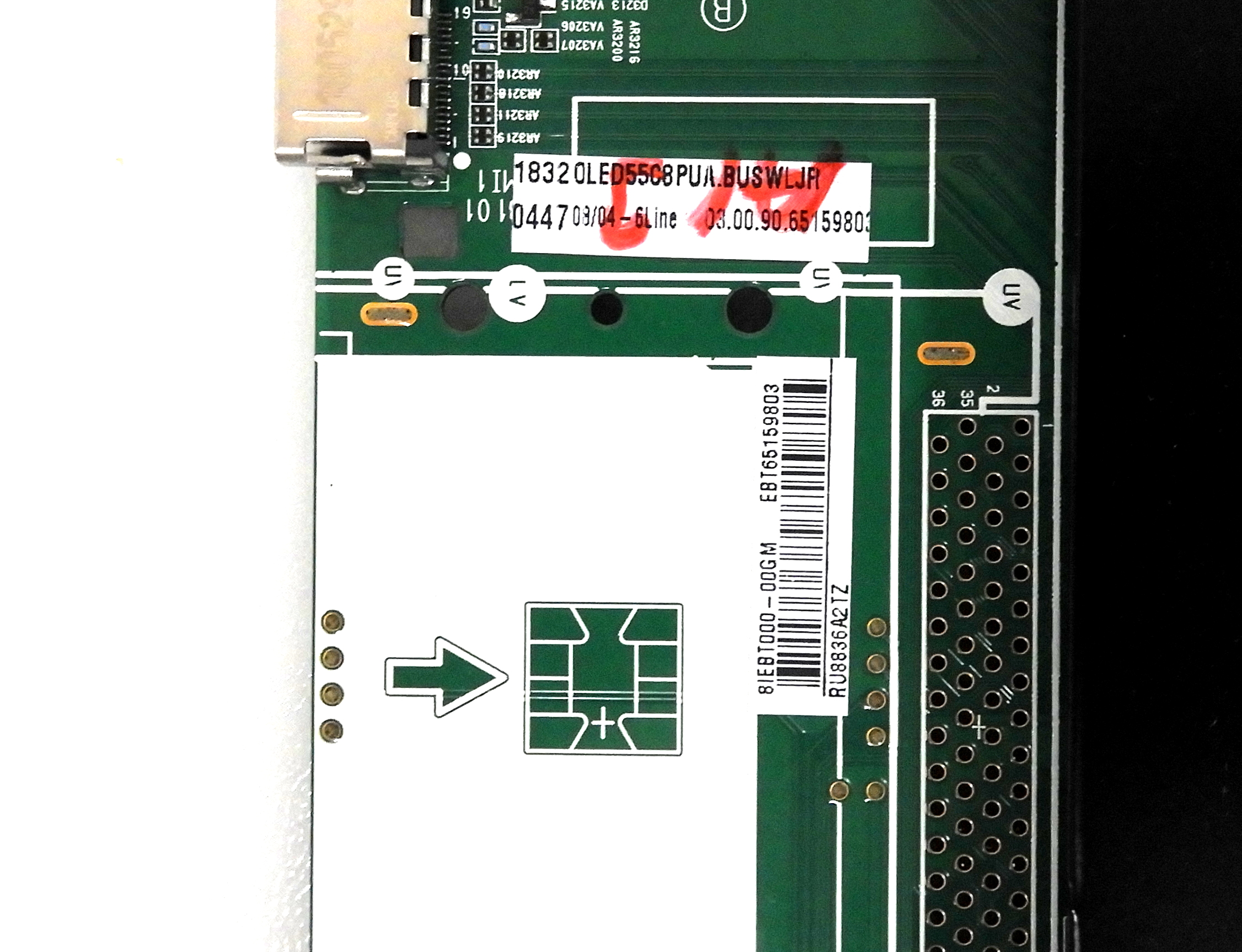 LG OLED55C8PUA / OLED55C8AUA Main Board EBT65159803 - Image 2