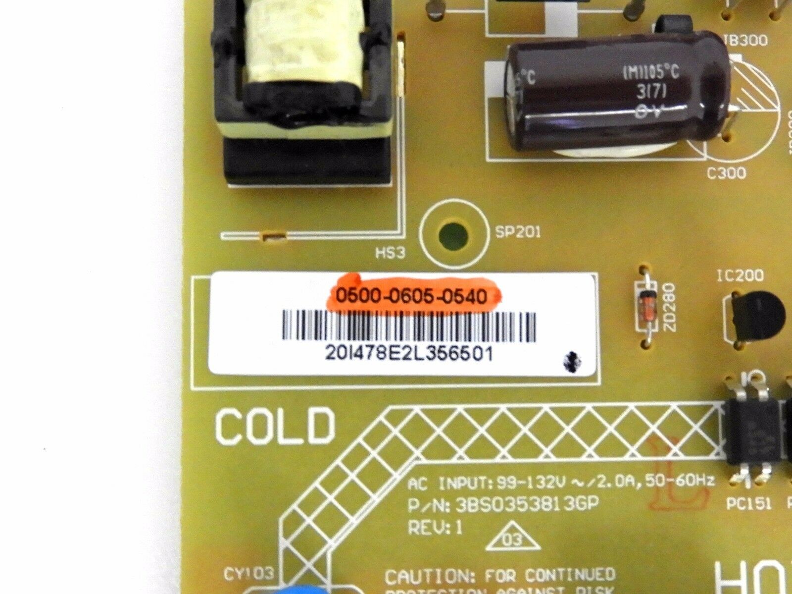 VIZIO E320I-B0 Power Supply Board 0500-0605-0540 - Image 2