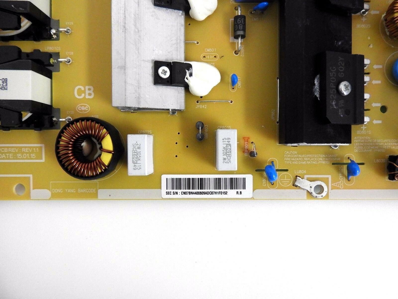 Samsung UN75JU6500F, UN75JU650DF, UN75MU6300F Power Supply Board BN44-00809A - Image 2